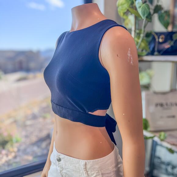 ChicWish, Bowknot Crop Top in Black, Full Zip Back, Sleeveless, Women’s Small - Picture 8 of 11